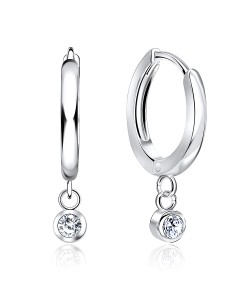 Silver Huggie Earrings HO-1632